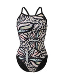 ARENA WOMEN&#039;S ARENA BUTTERFLIES SWIMSUIT Badeanzug ARENA BLACK-BLACK MULTI 36