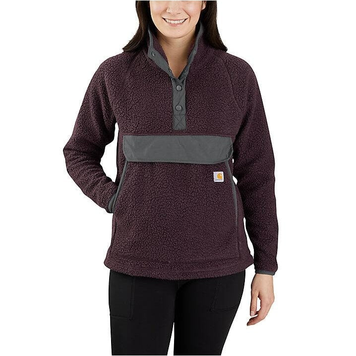 Carhartt B.V. RELAXED FIT FLEECE PULLOVER W15 Malt Geometric Print Fleecejacken & Pullover Carhartt B.V. V27 Blackberry Heather XS