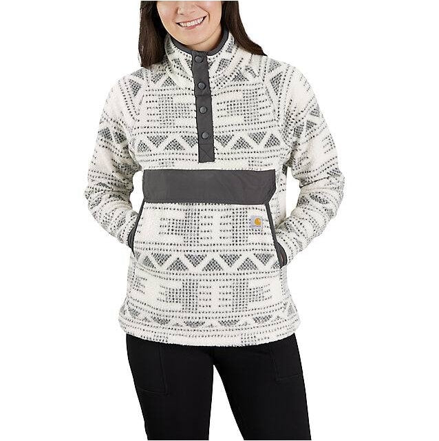 Carhartt B.V. RELAXED FIT FLEECE PULLOVER W15 Malt Geometric Print Fleecejacken & Pullover Carhartt B.V. W15 Malt Geometric Print XS