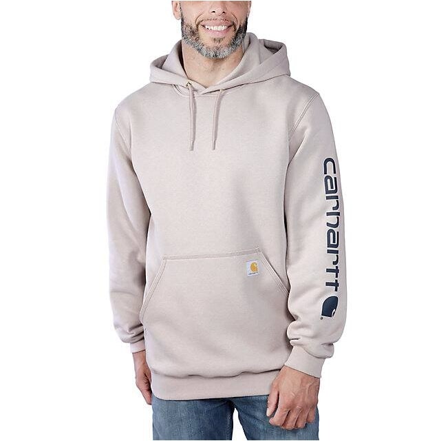 Carhartt B.V. SLEEVE LOGO HOODED SWEATSHIRT V61 Mink Fleecejacken & Pullover Carhartt B.V. V61 Mink S