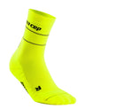 CEP reflective mid cut socks, men Laufsocken CEP neon yellow III
