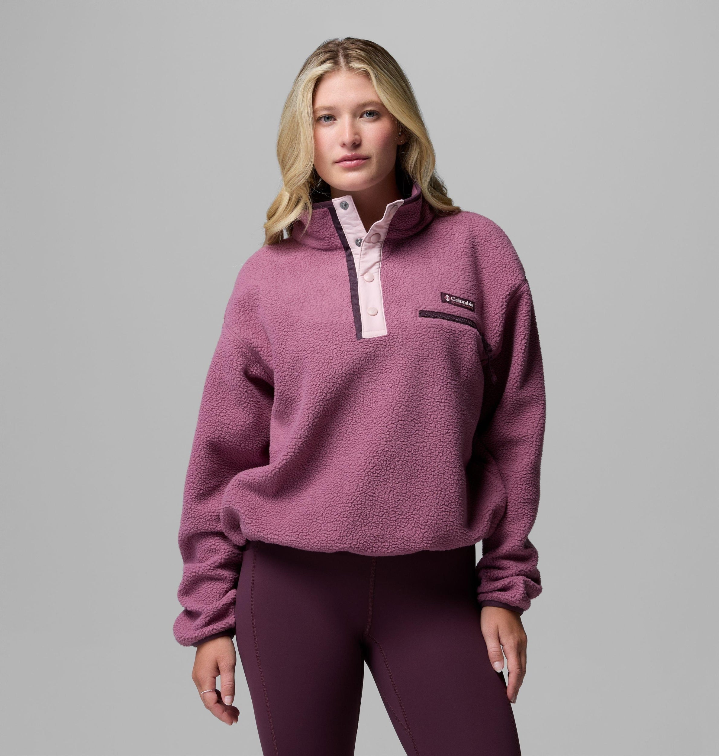 COLUMBIA Helvetia II Cropped Half Snap Fleec Fleecejacken & Pullover COLUMBIA Antique Mauve, Mineral Pink XS