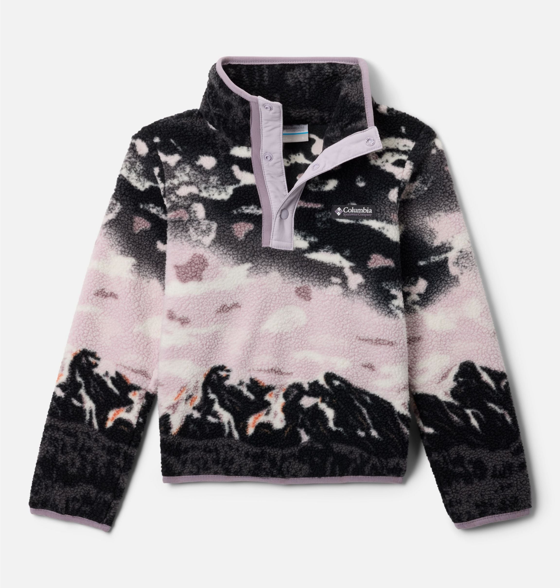 COLUMBIA Helvetia II Printed Half Snap Fleec Chalk COLUMBIA Shale Purple S