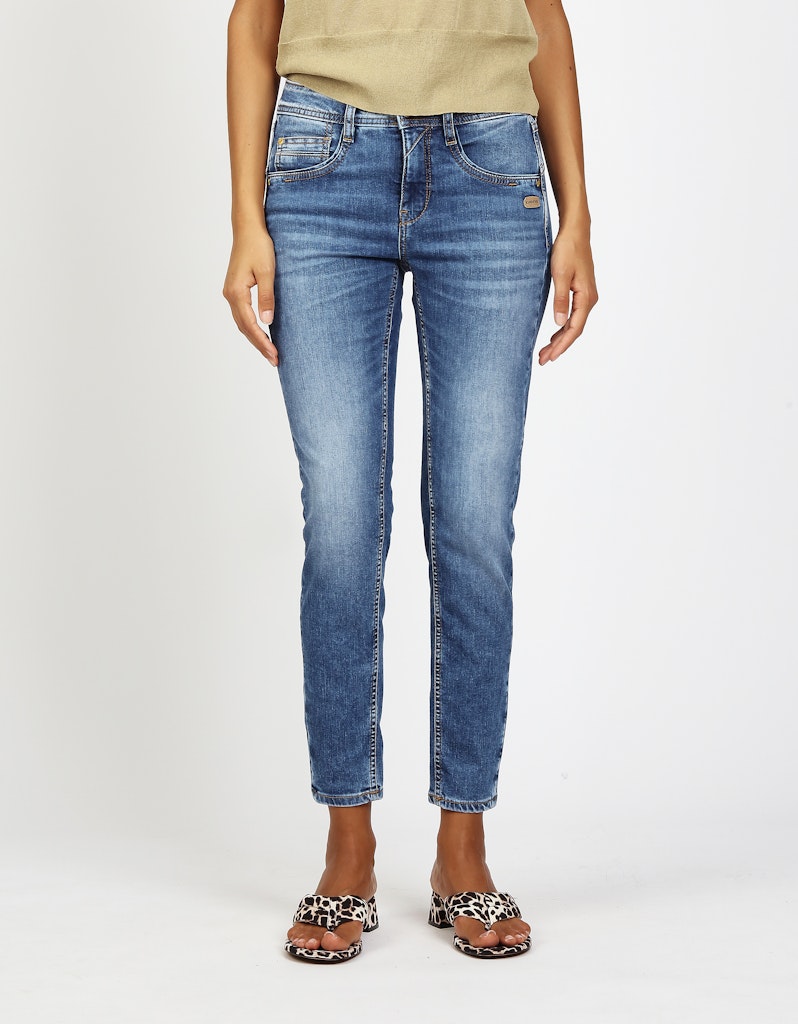 GANG 94AMELIE CROPPED Freizeithosen GANG solid midblue 25