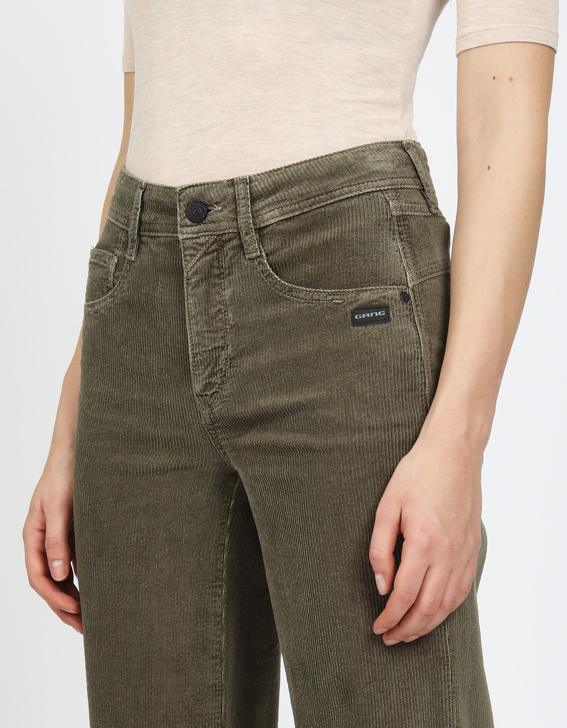 GANG 94AMELIE WIDE ecru Freizeithosen GANG