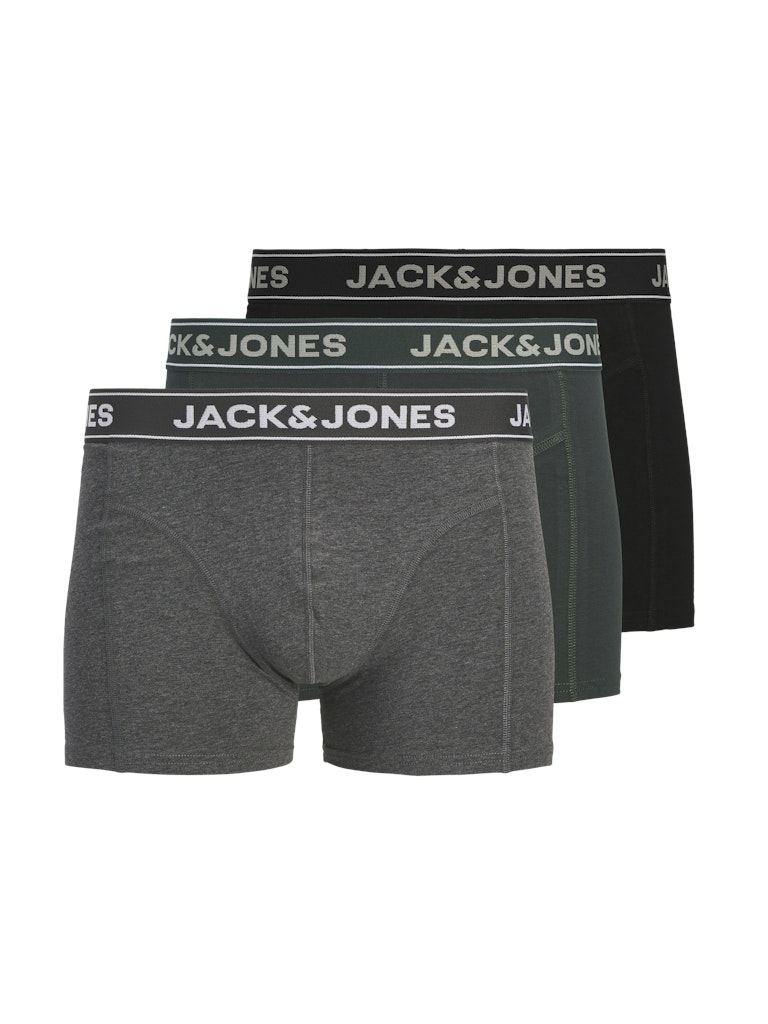 JACK & JONES JACBLACK FRIDAY TRUNKS 3 PACK Caps JACK & JONES Dark Grey Melange/Forest river - Bl S
