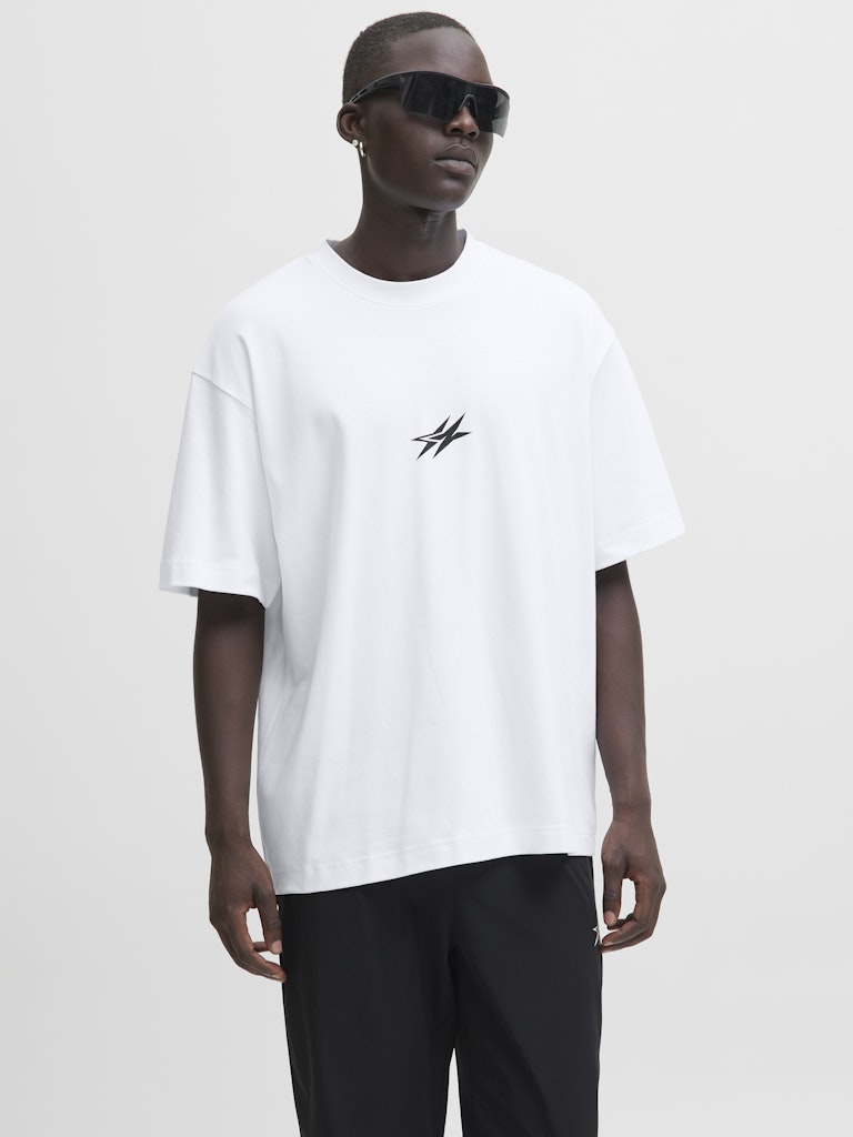 JACK & JONES JCOCNZ BERLIN GRAPHIC T-SHIRT Bright White Freizeitshirts /-hemden JACK & JONES