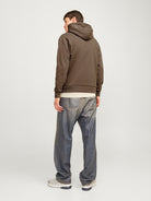 JACK & JONES JJECALEB VARSITY SWEAT HOOD NOOS White Melange Freizeitpullover JACK & JONES