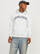 JACK & JONES JJECALEB VARSITY SWEAT HOOD NOOS White Melange Freizeitpullover JACK & JONES