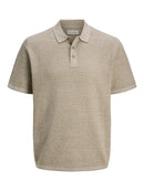 JACK & JONES JJEGEORGE KNIT POLO SS SN Freizeitshirts /-hemden JACK & JONES Coriander/w. Cloud Dancer S