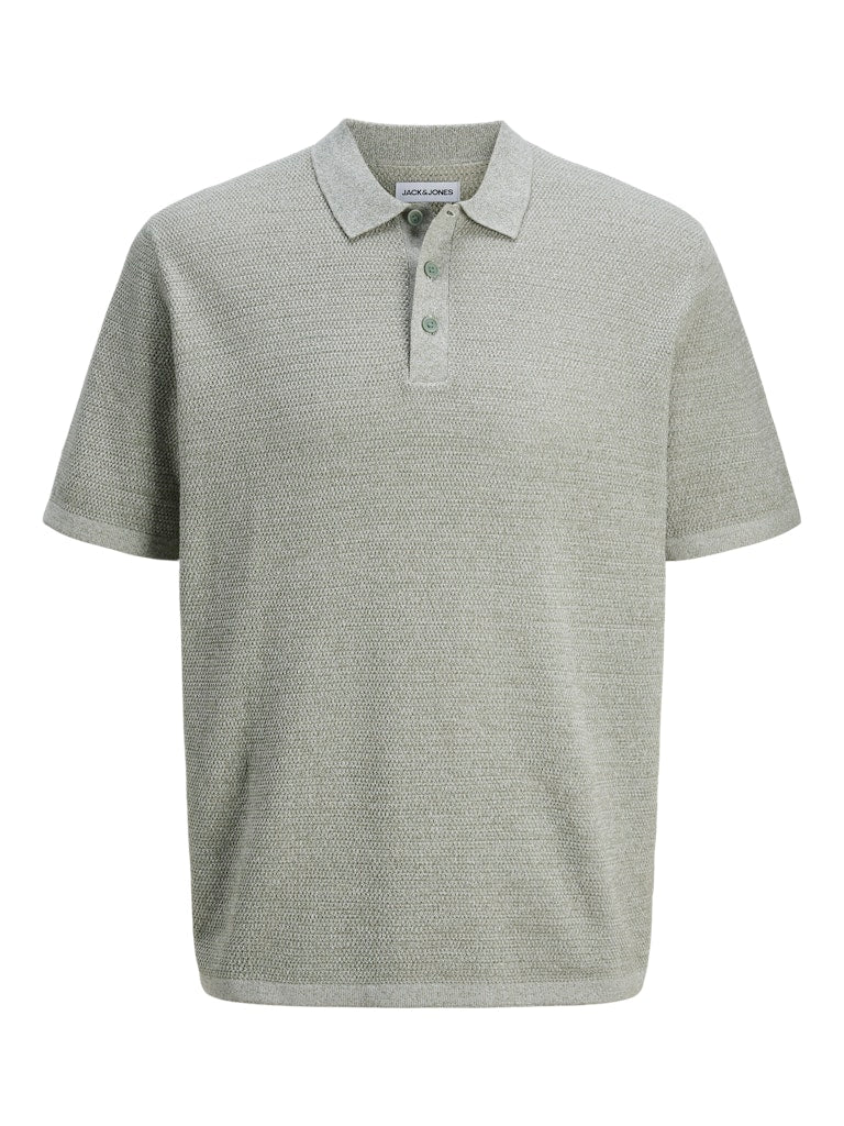 JACK & JONES JJEGEORGE KNIT POLO SS SN Freizeitshirts /-hemden JACK & JONES Iceberg Green/w. Cloud Dancer S