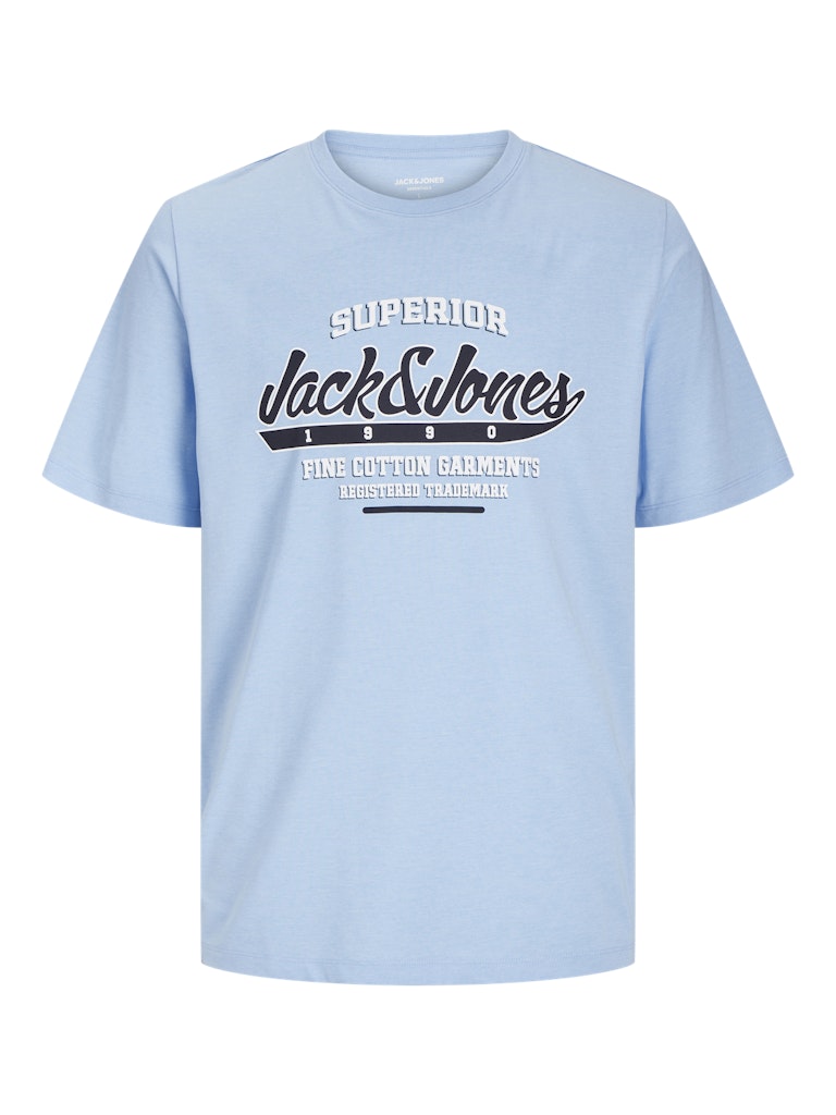 JACK & JONES JJELOGO TEE SS O-NECK 2 COL SS25 SN Chambray Blue/Melange Freizeitshirts /-hemden JACK & JONES Chambray Blue/Melange S