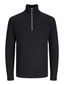 JACK & JONES JJEPERFECT KNIT HALF ZIP SN Freizeitpullover JACK & JONES Black S