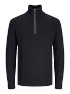 JACK & JONES JJEPERFECT KNIT HALF ZIP SN Freizeitpullover JACK & JONES Black S