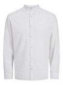 JACK & JONES JJESUMMER BAND SHIRT LS SN White Freizeitshirts /-hemden JACK & JONES White S