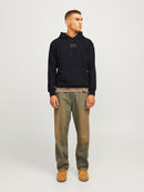 JACK & JONES JJHAKKAI SWEAT HOOD Black/Black - Black Freizeitpullover JACK & JONES