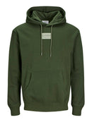 JACK & JONES JJHAKKAI SWEAT HOOD Black/Black - Black Freizeitpullover JACK & JONES Kombu Green/JACK&JONES S