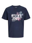 JACK & JONES JJJAXON TEE SS CREW NECK LN Freizeitshirts /-hemden JACK & JONES Sky Captain S