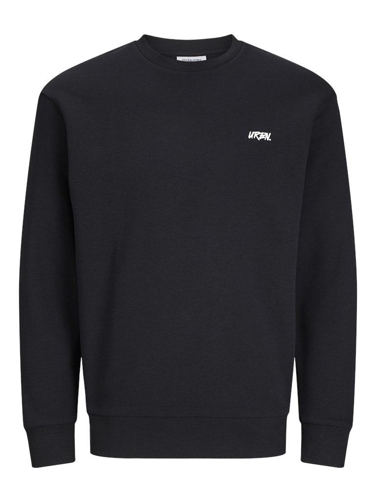 JACK & JONES JJSCRIPT BRADLEY SWEAT CREW NECK White Melange Freizeitpullover JACK & JONES Black S