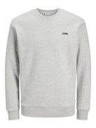 JACK & JONES JJSCRIPT BRADLEY SWEAT CREW NECK White Melange Freizeitpullover JACK & JONES White Melange S