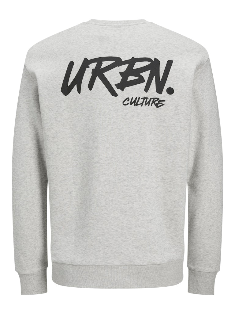 JACK & JONES JJSCRIPT BRADLEY SWEAT CREW NECK White Melange Freizeitpullover JACK & JONES