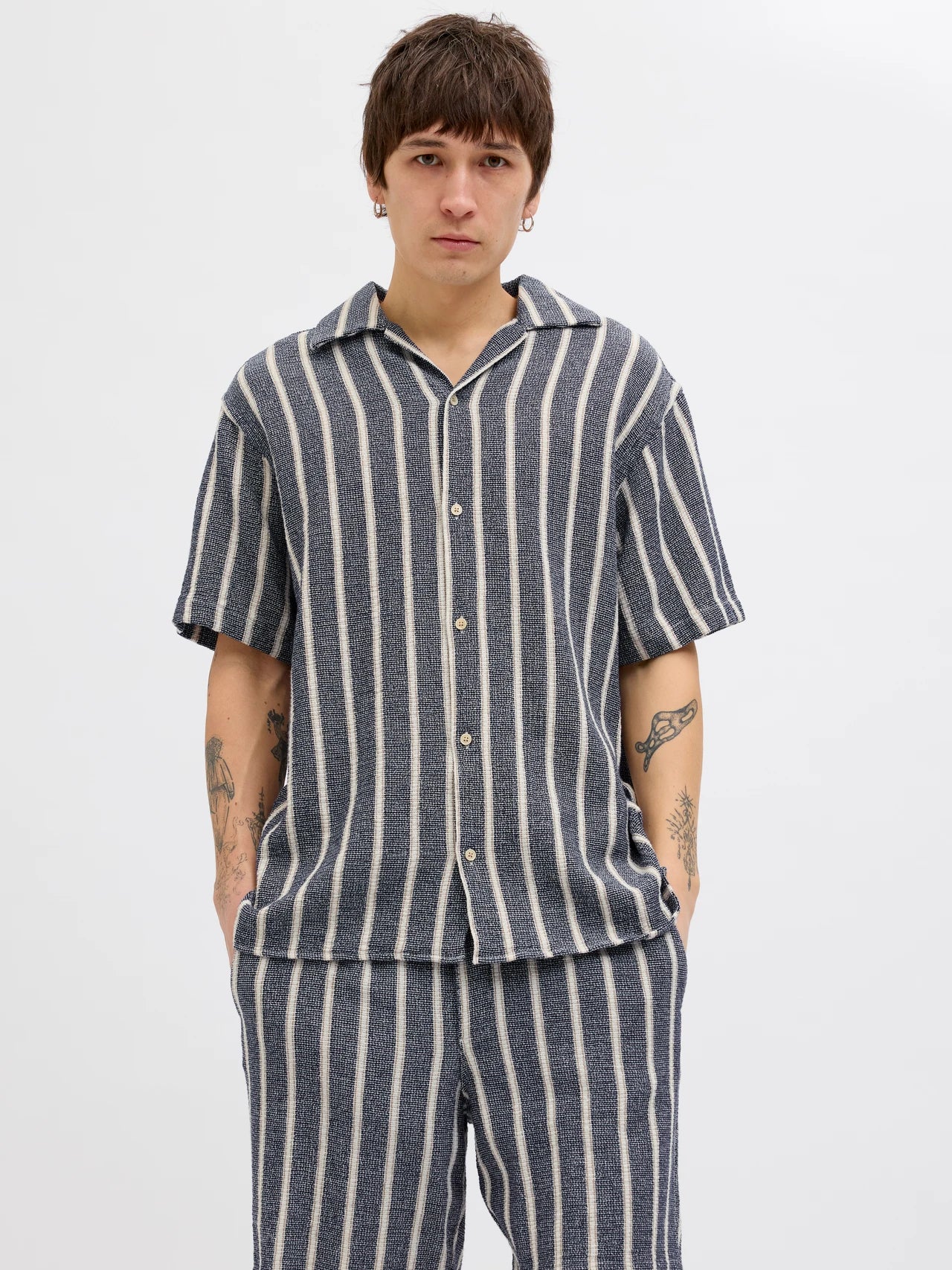 JACK & JONES JORCOBA STRIPE RESORT SHIRT SS SN Freizeitshirts /-hemden JACK & JONES Ocean Cavern S