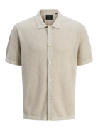JACK & JONES JPRBLAARTO KNIT POLO SS Freizeitshirts /-hemden JACK & JONES Whitecap Gray/Melange S