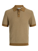 JACK & JONES JPRBLUKINGSLEY KNIT POLO SS LN Freizeitshirts /-hemden JACK & JONES Amber Brown/Twist S