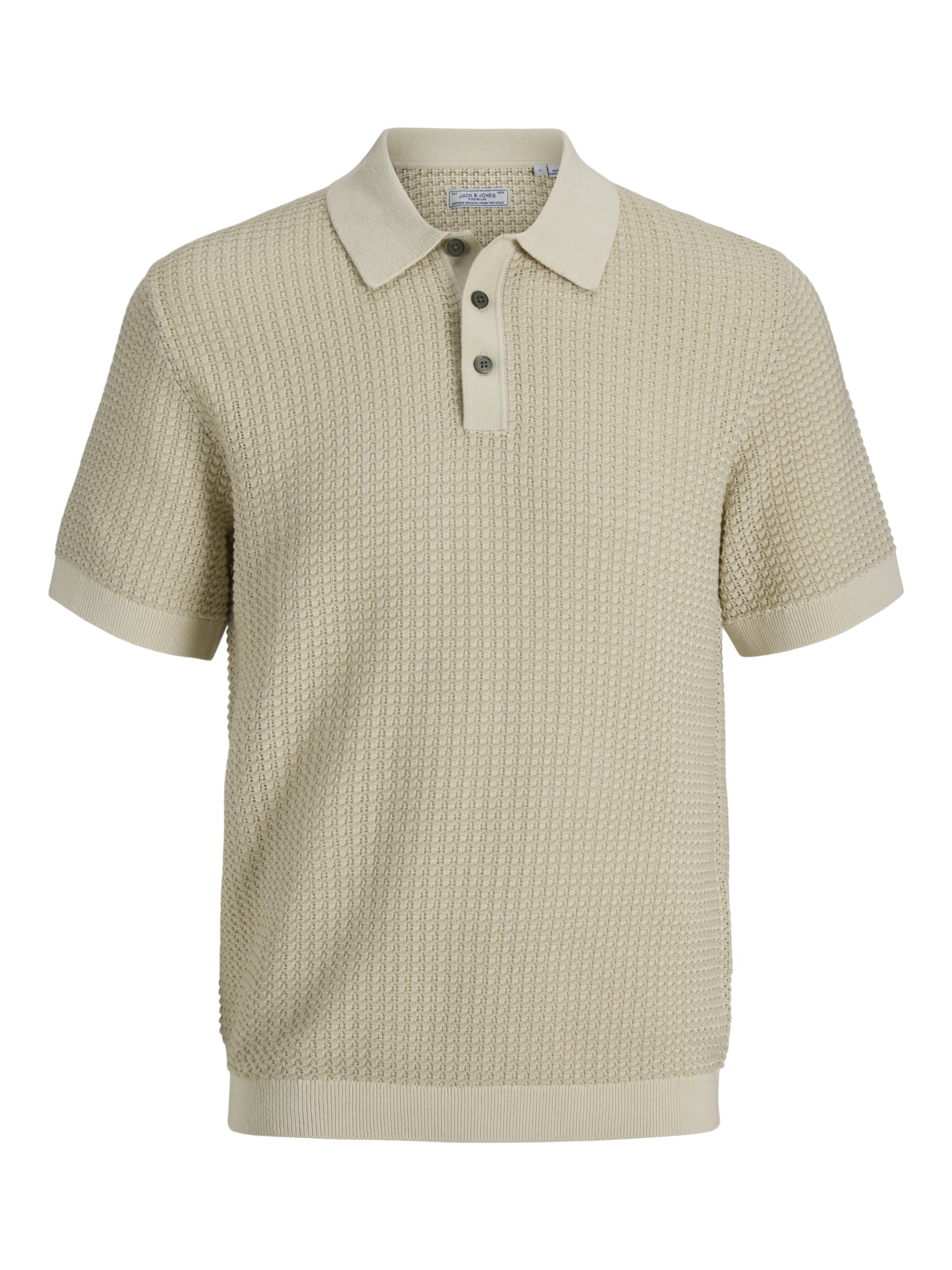 JACK & JONES JPRBLUKINGSLEY KNIT POLO SS LN Freizeitshirts /-hemden JACK & JONES Whitecap Gray/Twist S