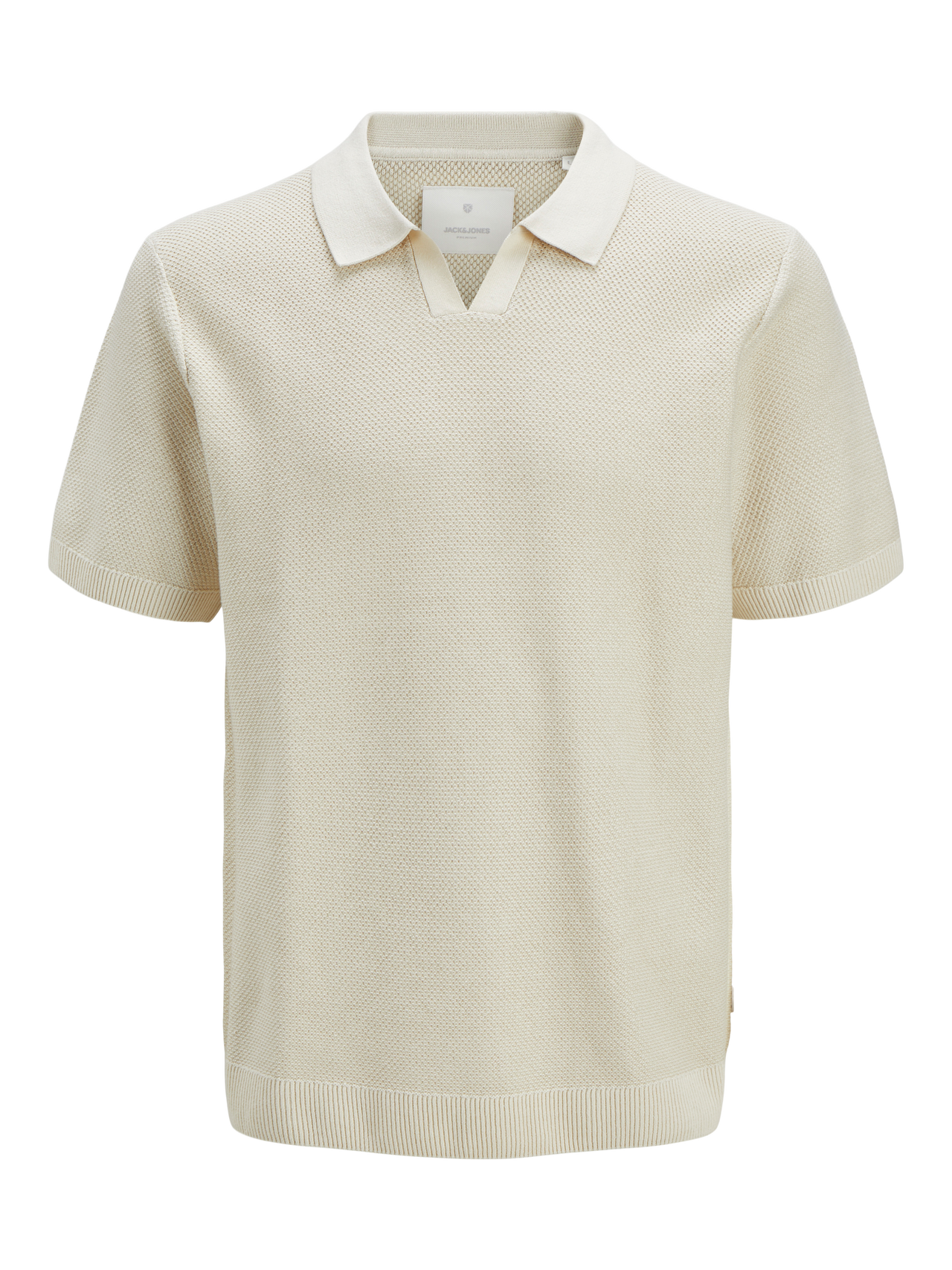 JACK & JONES JPRCCEASTON KNIT SPLIT NECK SS SN Freizeitshirts /-hemden JACK & JONES Whitecap Gray S