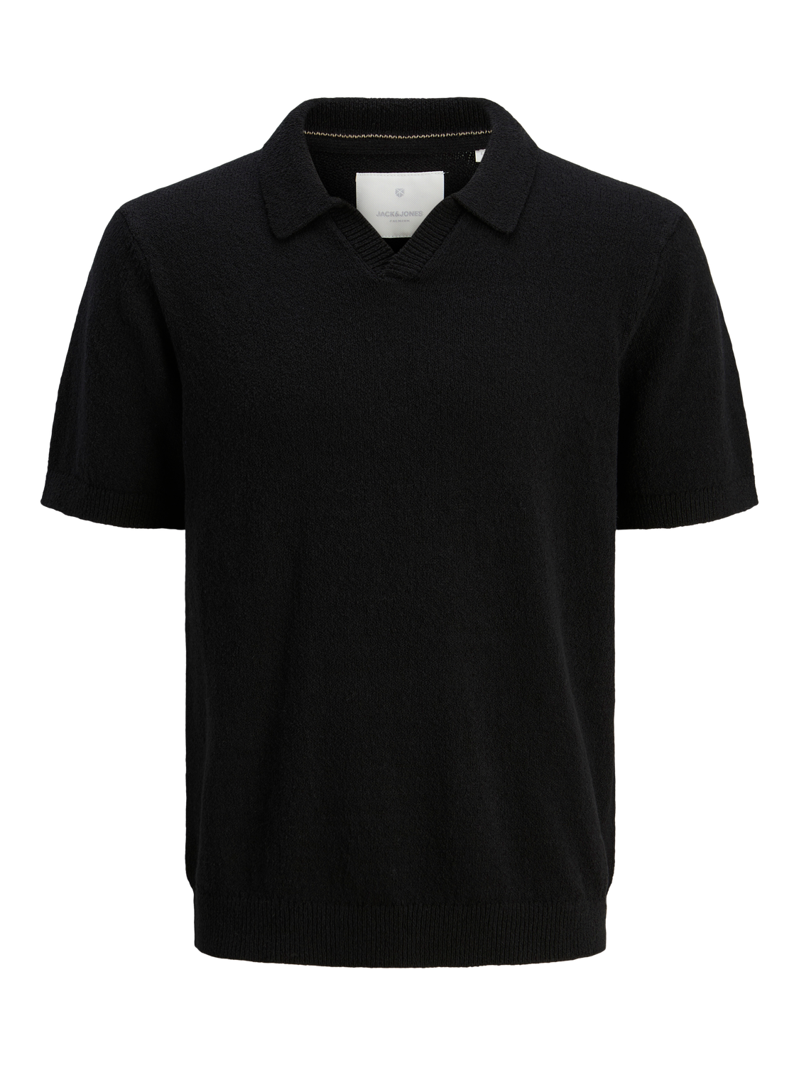 JACK & JONES JPRCCWILDER KNIT SPLIT NECK Freizeitshirts /-hemden JACK & JONES Black S