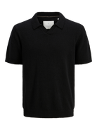 JACK & JONES JPRCCWILDER KNIT SPLIT NECK Freizeitshirts /-hemden JACK & JONES Black S