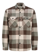 JACK & JONES JPRRAYMOND MELANGE CHECK LS OVERSHI Freizeitshirts /-hemden JACK & JONES Agave Green/COMFORT FIT S