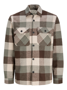 JACK & JONES JPRRAYMOND MELANGE CHECK LS OVERSHI Freizeitshirts /-hemden JACK & JONES Agave Green/COMFORT FIT S
