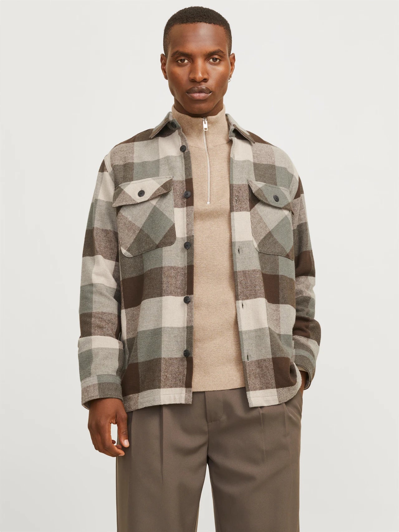 JACK & JONES JPRRAYMOND MELANGE CHECK LS OVERSHI Freizeitshirts /-hemden JACK & JONES