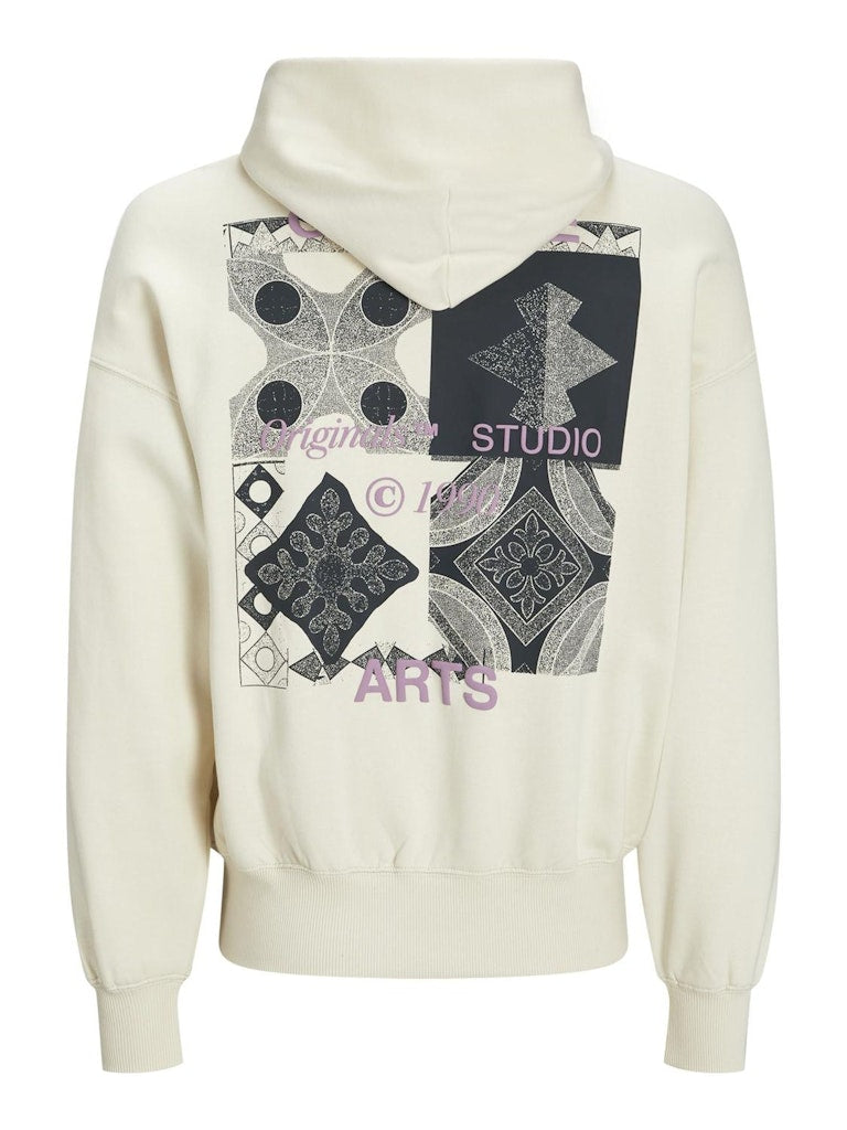 JACK&JONES ORIGINALS JORNOHO BACK GRAPHIC SWEAT HOOD Antique White Freizeitpullover JACK&JONES ORIGINALS