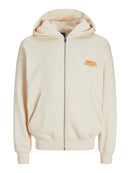 JACK & JONES JORROXBURY BACK SWEAT ZIP HOOD Antique White Freizeitjacken JACK & JONES Antique White S