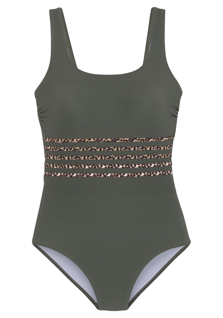 LASCANA Badeanzug Badeanzug LASCANA 27940 oliv-leo 36B