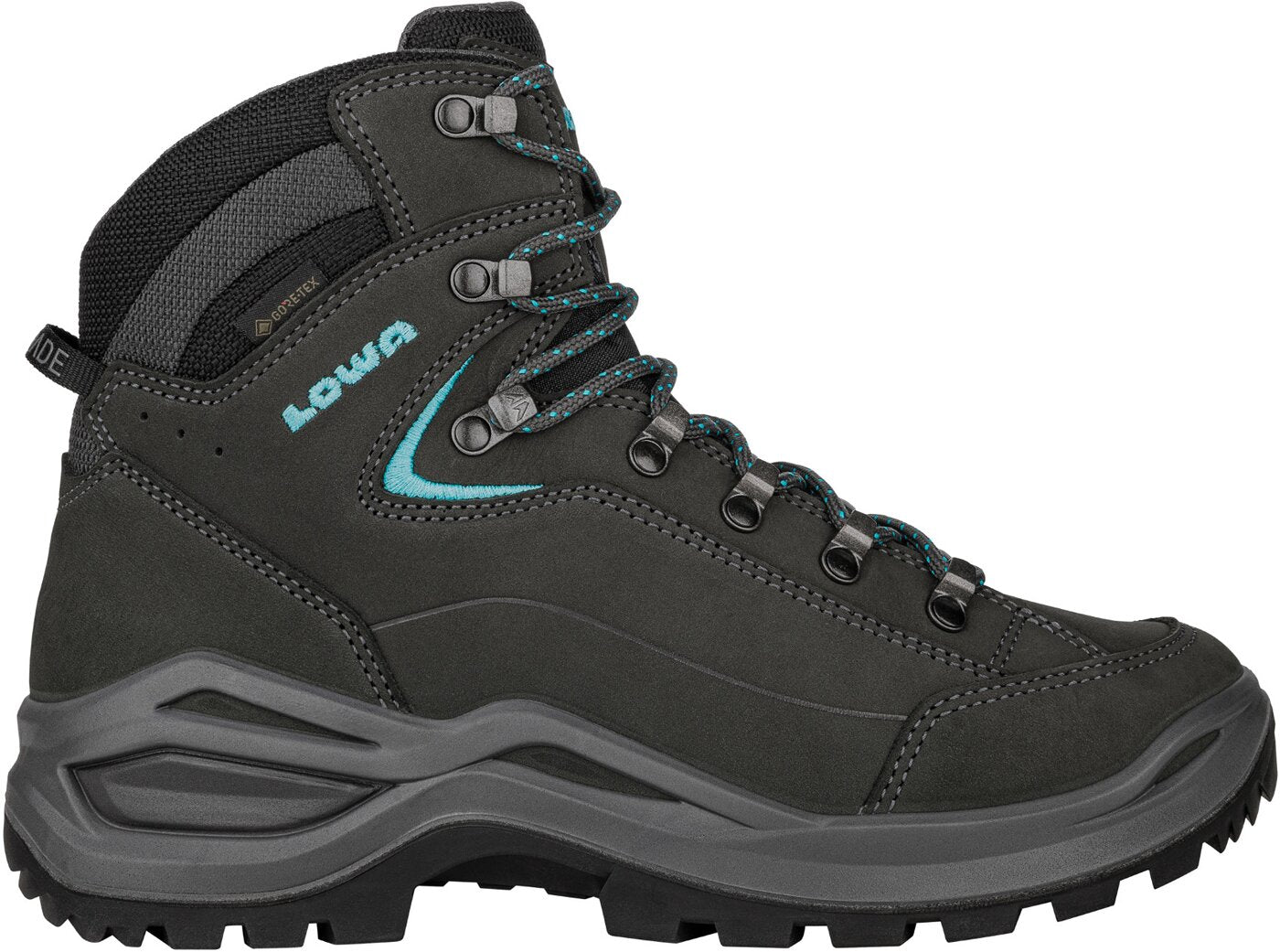LOWA RENEGADE EVO GTX MID Ws W Multifunktionsschuhe LOWA 9368 ASPHALT/TÜRKIS 37.5
