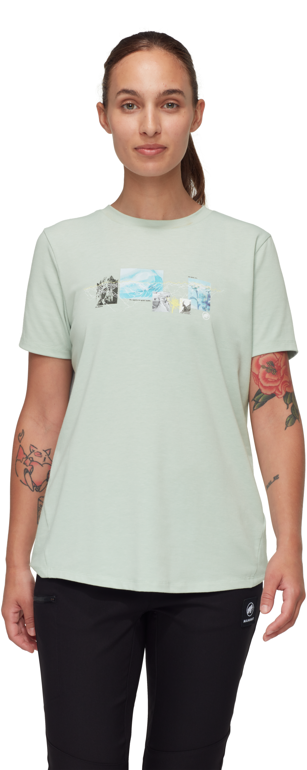 MAMMUT Mountain T-Shirt Women 3308m Wandershirts /-hemden MAMMUT silver sage S