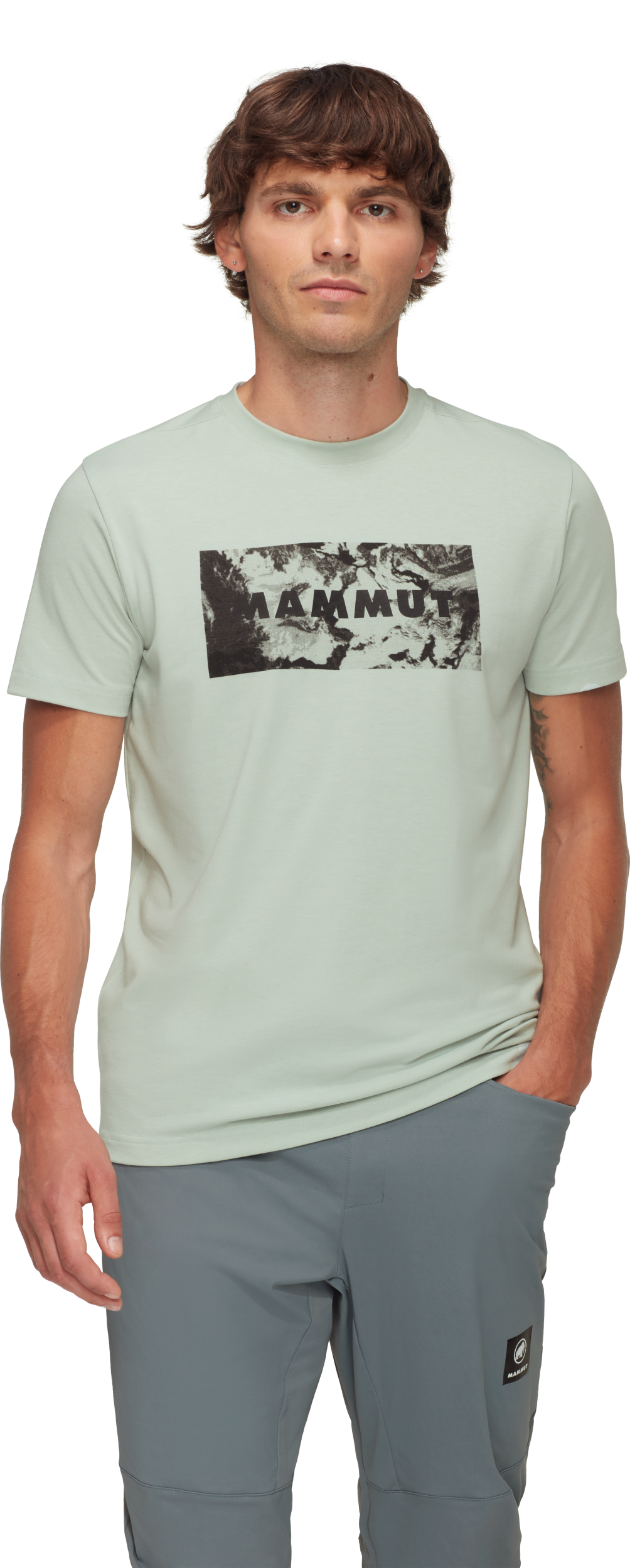 MAMMUT Trovat T-Shirt Men Logo Wandershirts /-hemden MAMMUT silver sage S