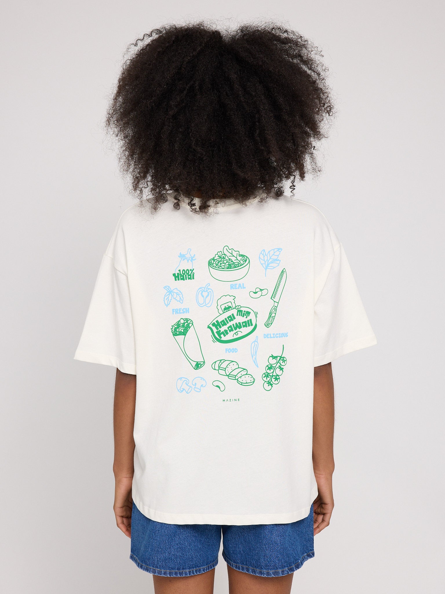 MAZINE Back Print Theme T-Shirt Freizeitshirts /-blusen MAZINE