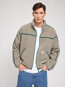 MAZINE Contrast Tape Sherpa Jacket
