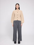 MAZINE Crew Neck Knit Cardigan Freizeitpullover MAZINE light beige XS