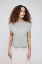MAZINE Cropped T Loose Fit Freizeitshirts /-blusen MAZINE aqua grey XS