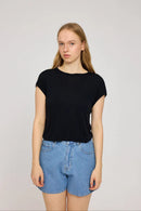 MAZINE Cropped T Loose Fit Freizeitshirts /-blusen MAZINE BLACK XS