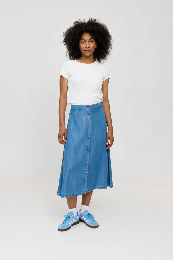 MAZINE Denim Midi Skirt Kleider & Röcke MAZINE