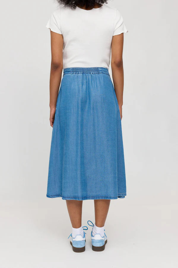 MAZINE Denim Midi Skirt Kleider & Röcke MAZINE