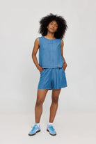 MAZINE Denim Top Freizeitshirts /-blusen MAZINE dark blue wash XS