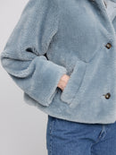 MAZINE Faux-Fur Button Jacket